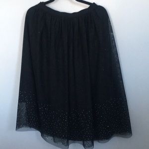 Black tulle tutu midi skirt